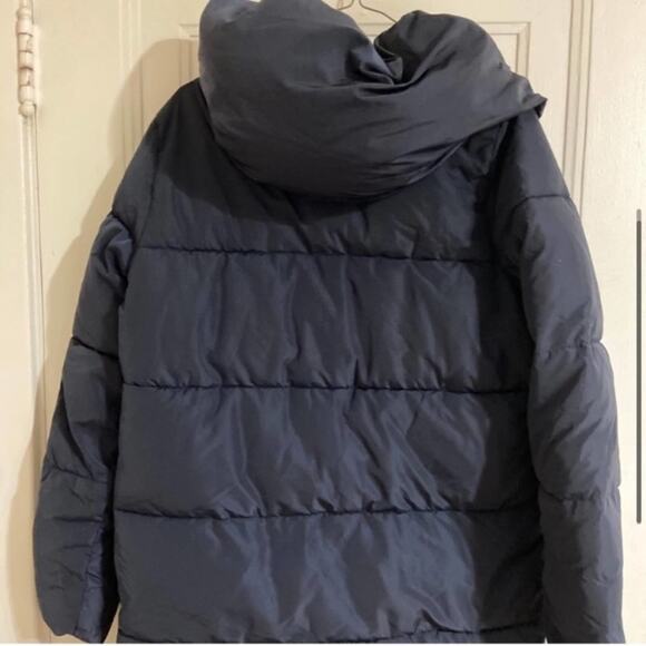 Zara Navy Blue High Collar Puffer Jacket Size XS Extra Small - Picture 5 of 6